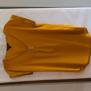 Express XS V-neck blouse, gold